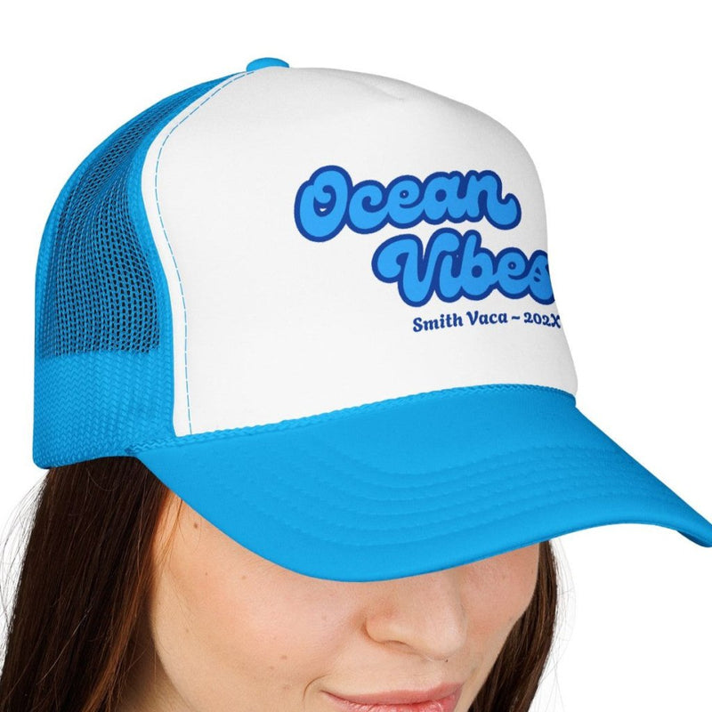 "Ocean Vibes" Customizable Family or Group Cruise Trucker Hat - Hats | The Party Framework
