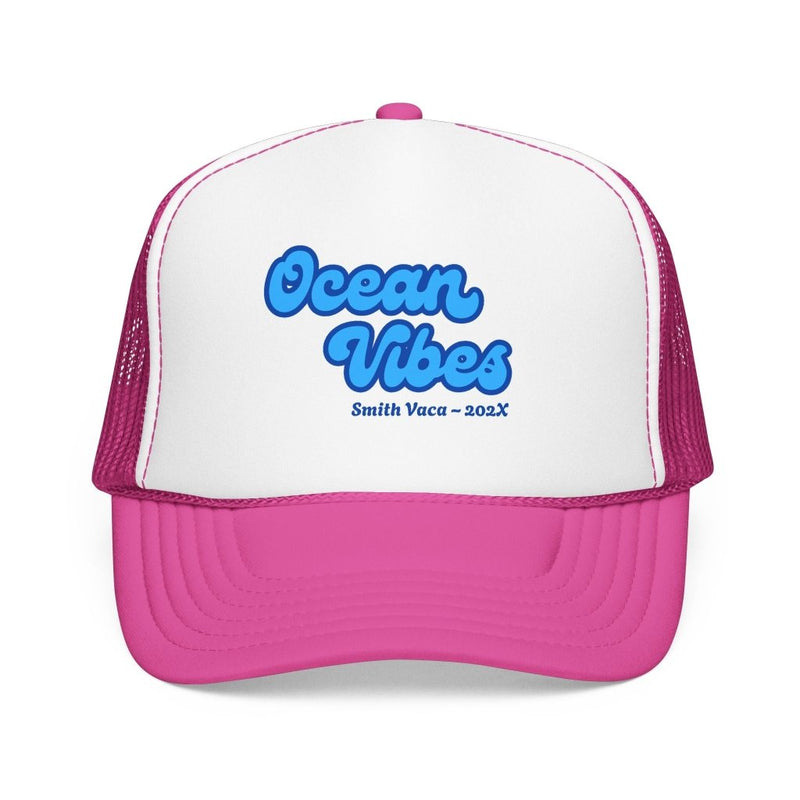"Ocean Vibes" Customizable Family or Group Cruise Trucker Hat - Hats | The Party Framework