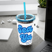 "Sea Ya" Customizable Family or Group 16oz Tumbler with Straw - Drinkware | The Party Framework