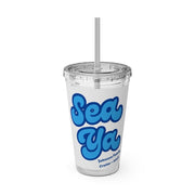 "Sea Ya" Customizable Family or Group 16oz Tumbler with Straw - Drinkware | The Party Framework
