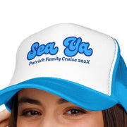 "Sea Ya" Customizable Family or Group Cruise Trucker Hat - Hats | The Party Framework