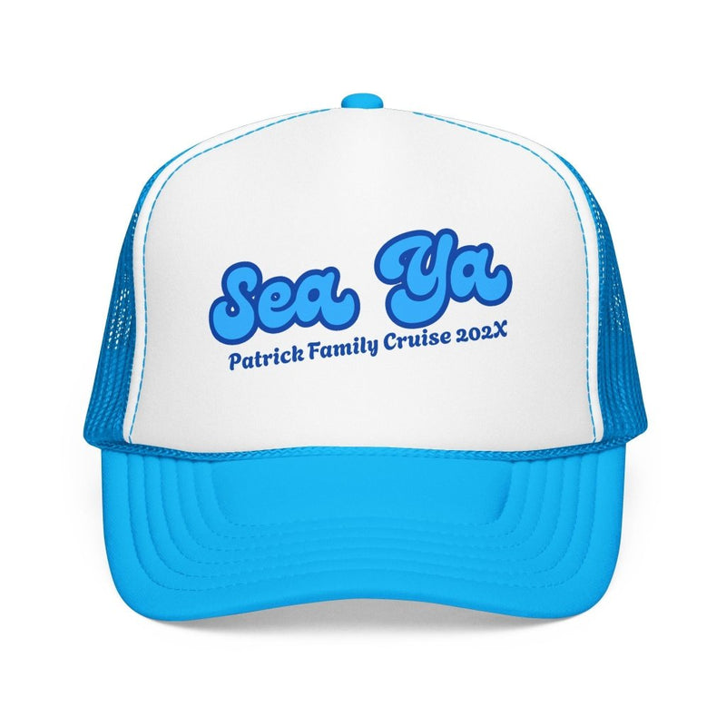 "Sea Ya" Customizable Family or Group Cruise Trucker Hat - Hats | The Party Framework