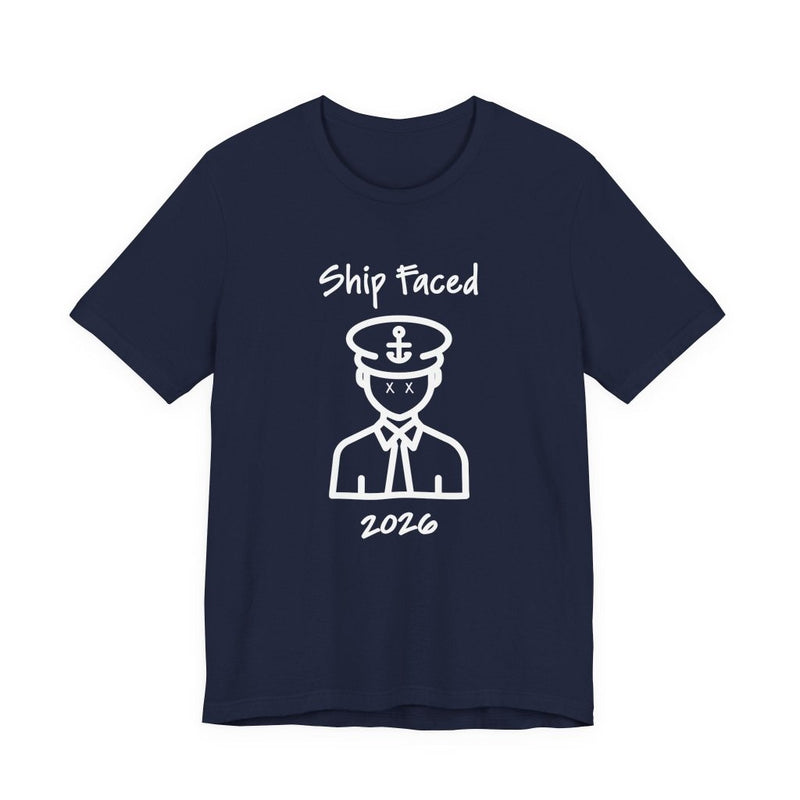 Ship Faced Funny Cruise T-Shirt | White Print - T-Shirt | The Party Framework