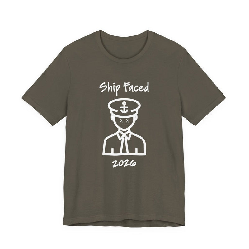 Ship Faced Funny Cruise T-Shirt | White Print - T-Shirt | The Party Framework