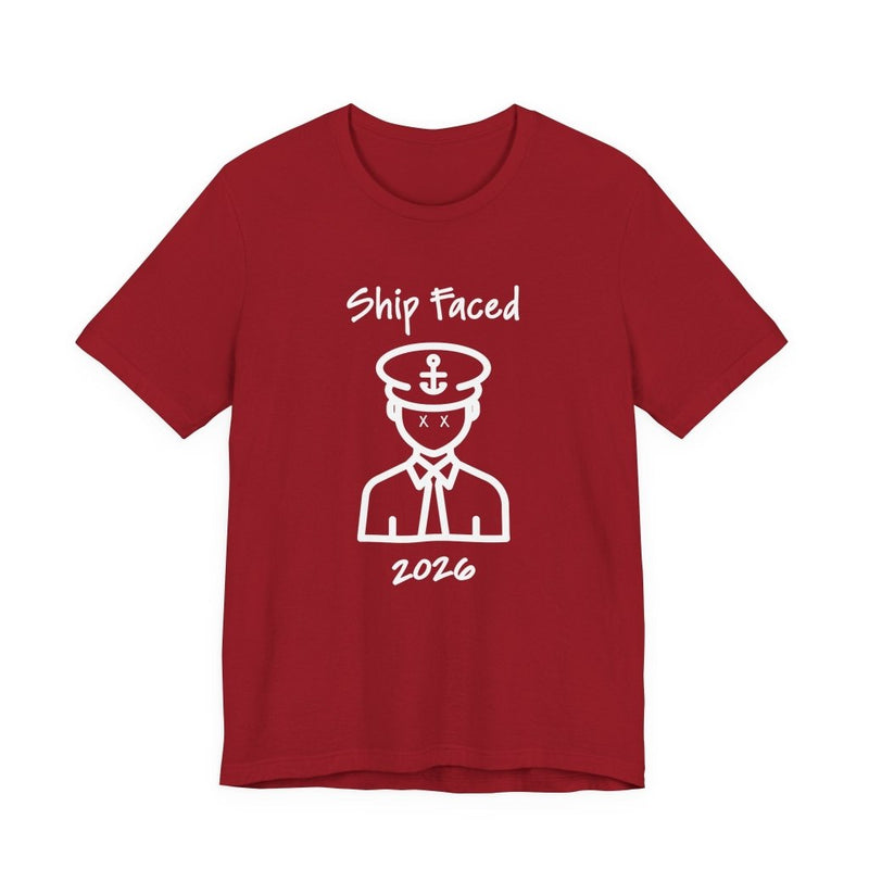Ship Faced Funny Cruise T-Shirt | White Print - T-Shirt | The Party Framework