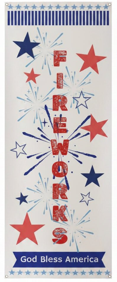 Stars & Sparkles - God Bless America Vertical Matte Banner | Multiple Sizes - Signs & Banners | The Party Framework
