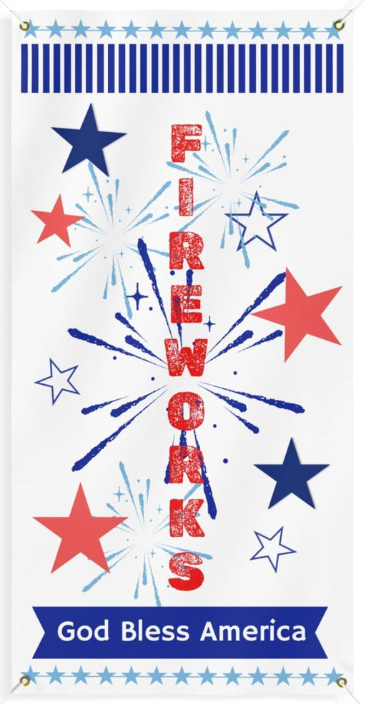 Stars & Sparkles - God Bless America Vertical Matte Banner | Multiple Sizes - Signs & Banners | The Party Framework
